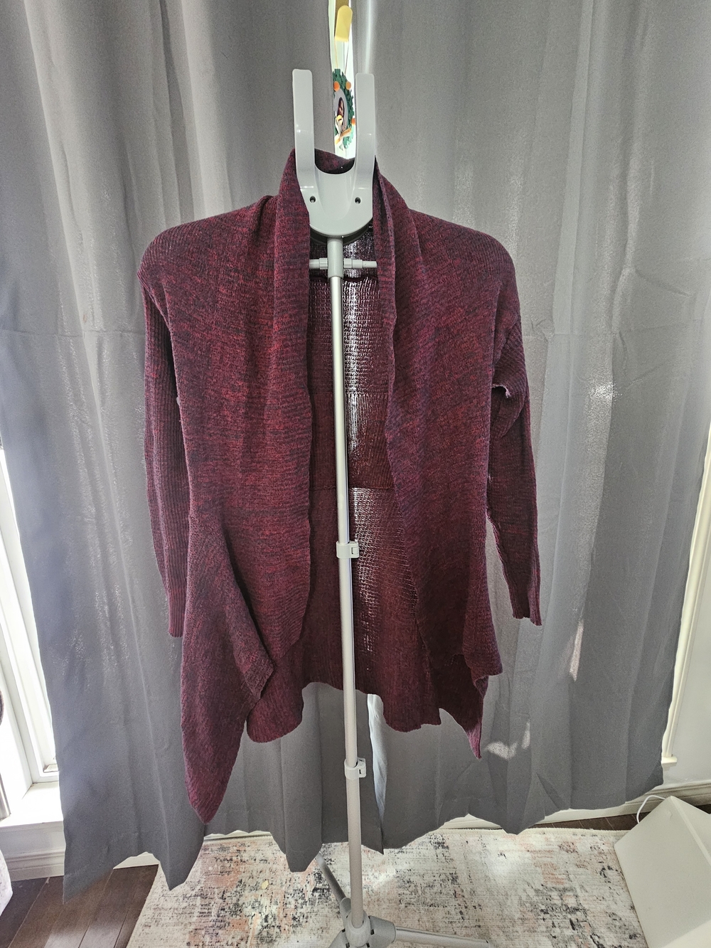 Cozy Open-Front Women's Cardigan Sweater - Burgundy